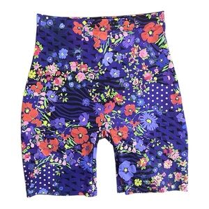 Yitty Headliner Shaping High Waist colorful Purple Floral biker active Shorts XL